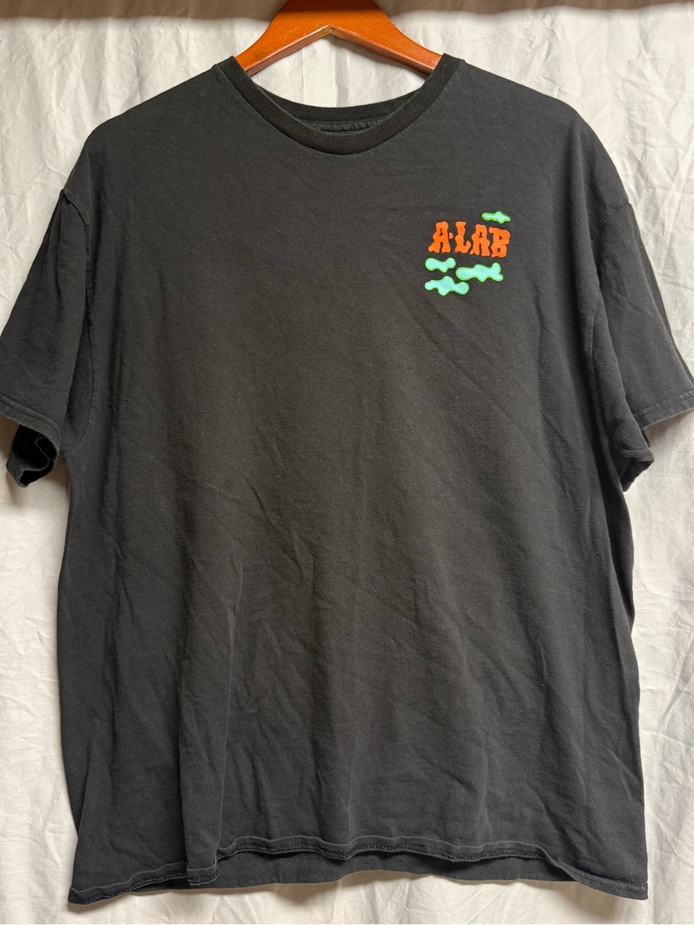 ALAB surf/skate Black Short-Sleeve Graphic Tee with Neon Green Accent